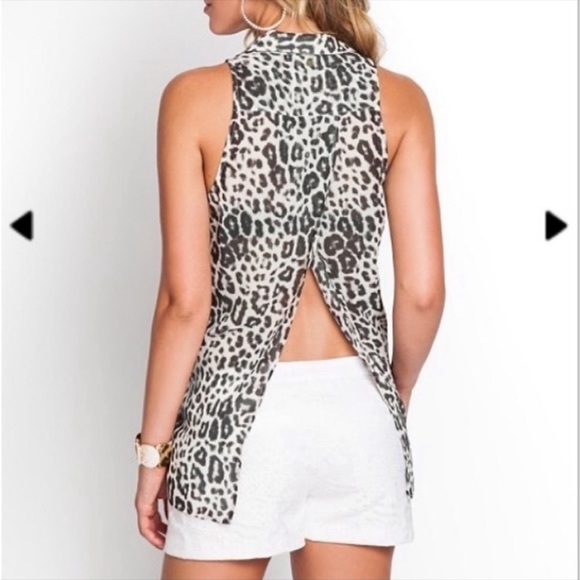 Guess Sleeveless Leopard Blouse - Picture 2 of 6